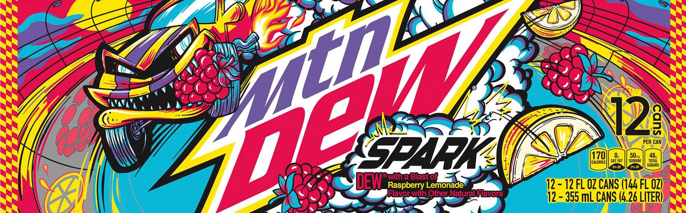 Mtn Dew Spark Soda (12 ct, 12 fl oz) (raspberry-lemonade)