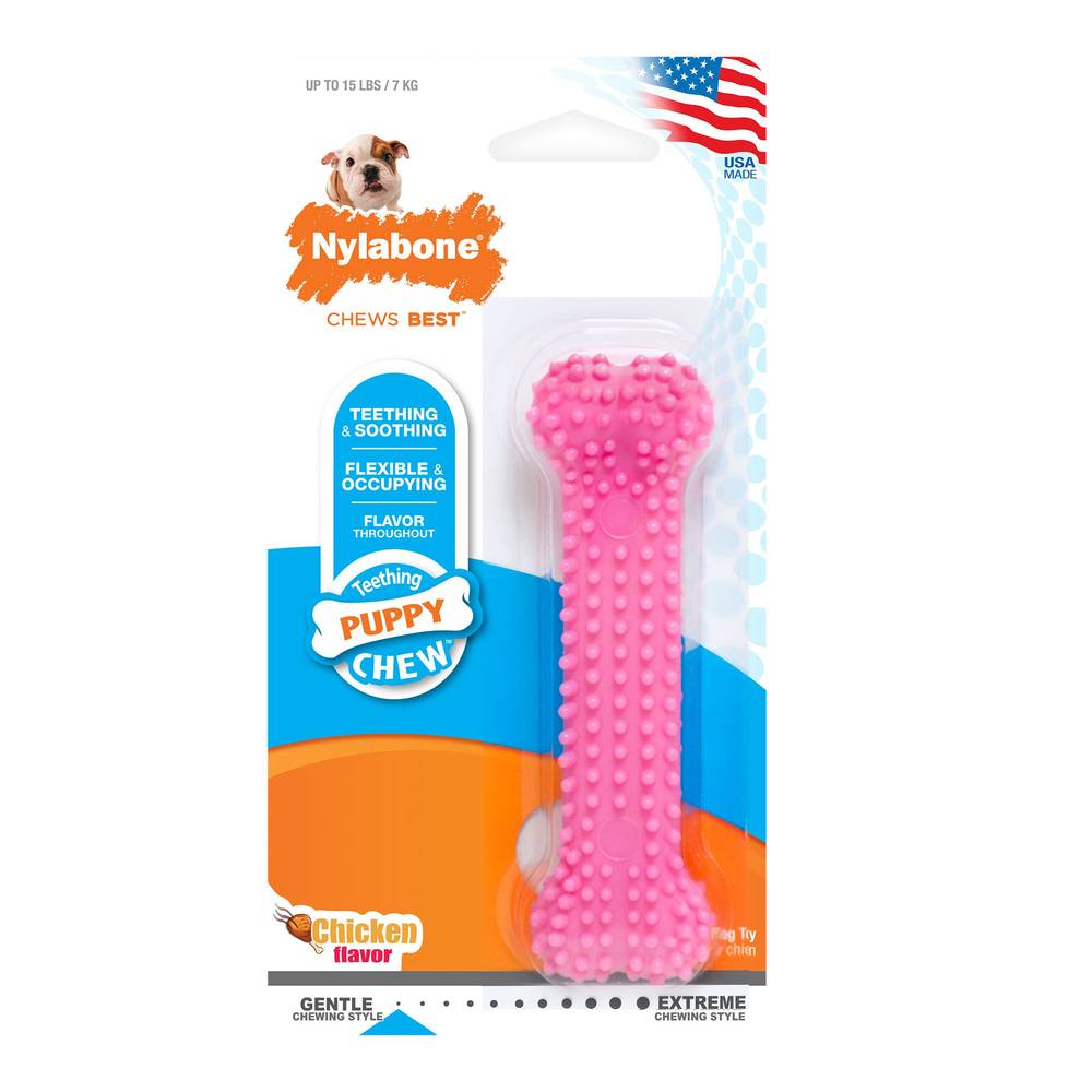 Nylabone Pink Dental Puppy Bone Chew, X-Small