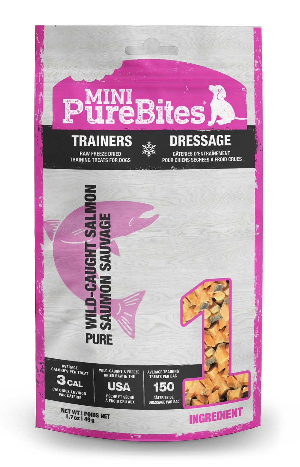 PureBites Mini Freeze Dried Dog Treats, Salmon (1.7 oz)