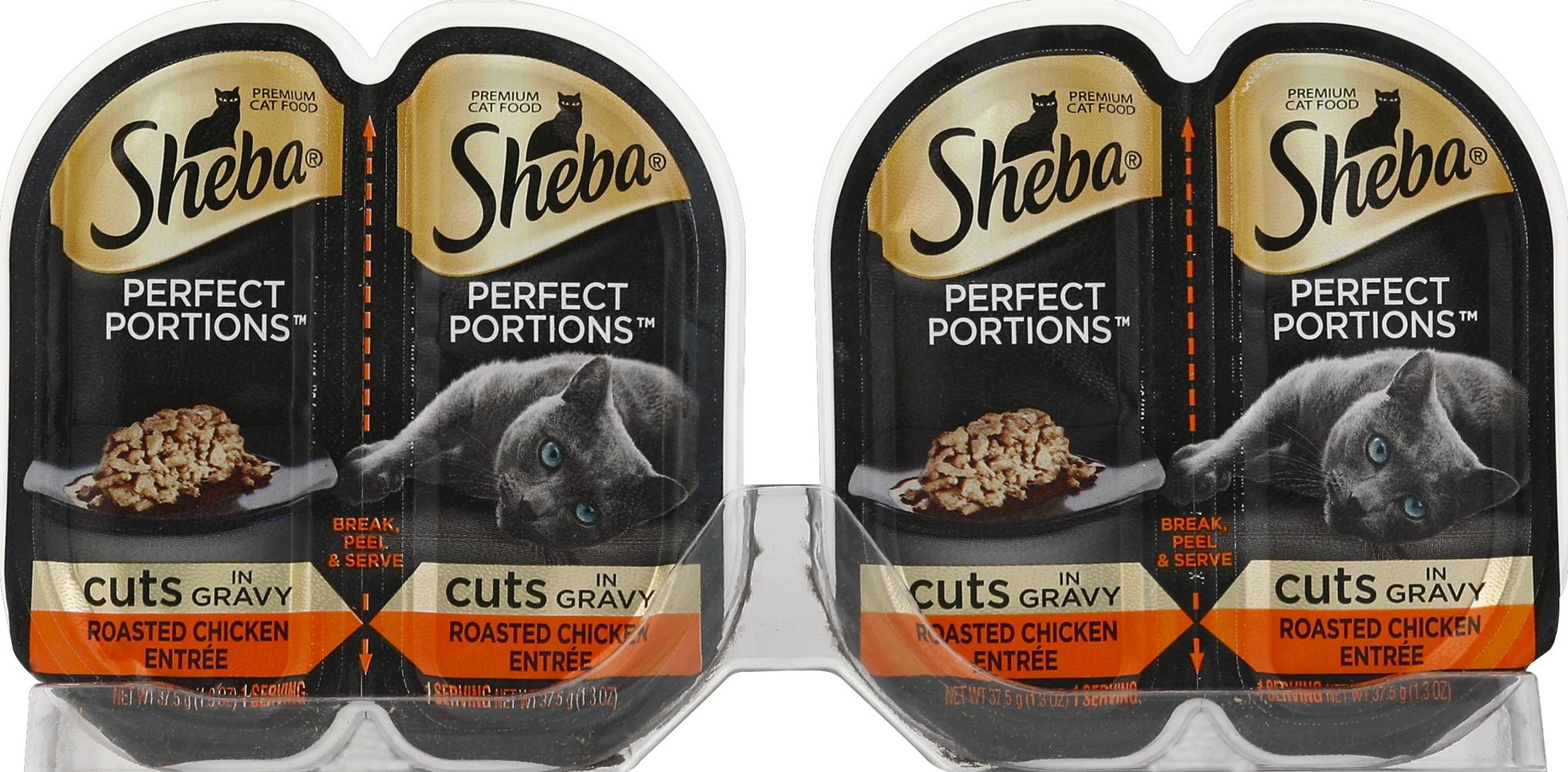 Sheba Perfect Portions Cuts in Gravy Roasted Chicken Entree Cat Food, 2 ct (75 g)