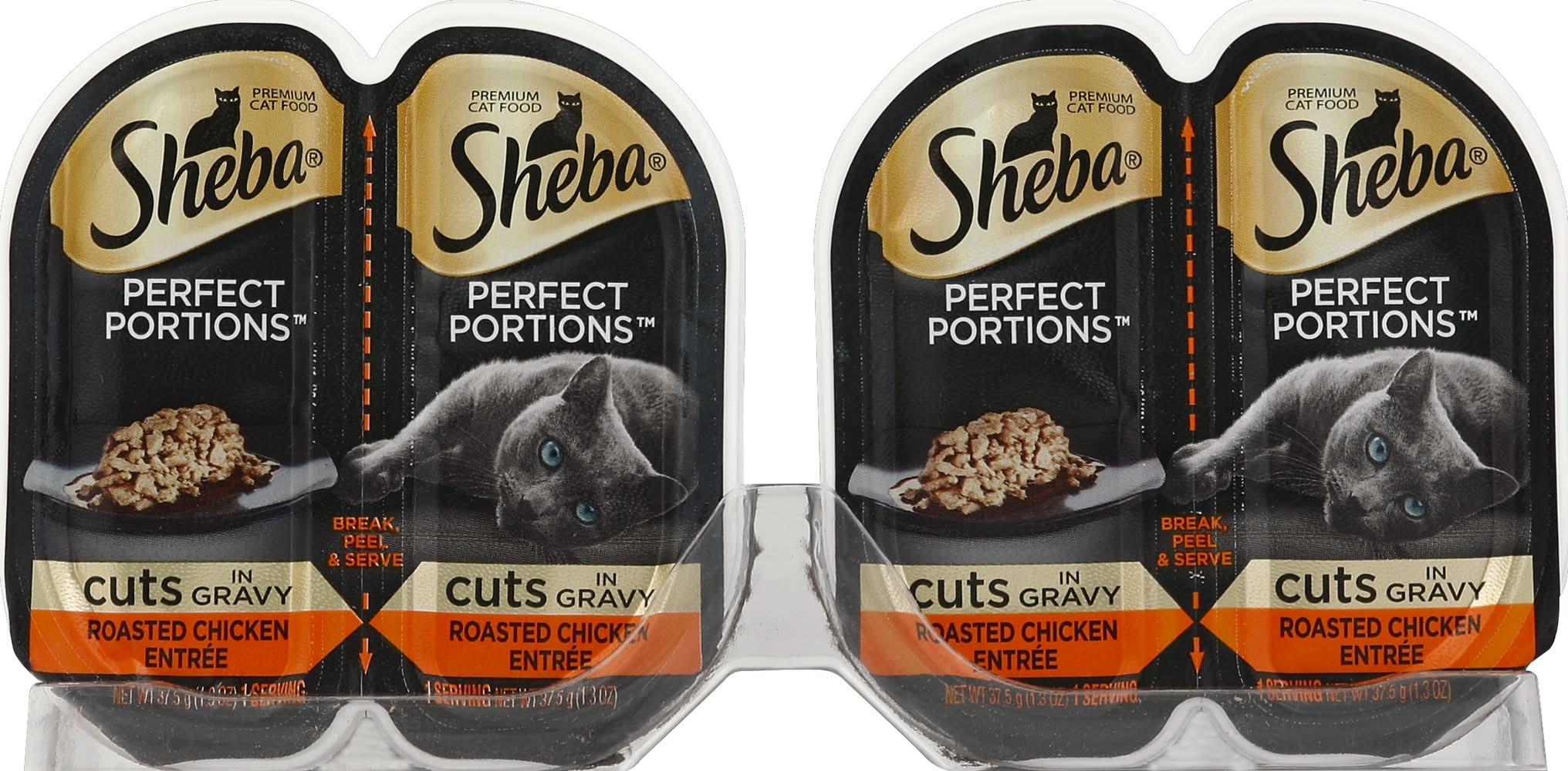 Sheba Perfect Portions Cuts in Gravy Premium Wet Cat Food, Roasted Chicken, Adult (2 x 2.6 oz)