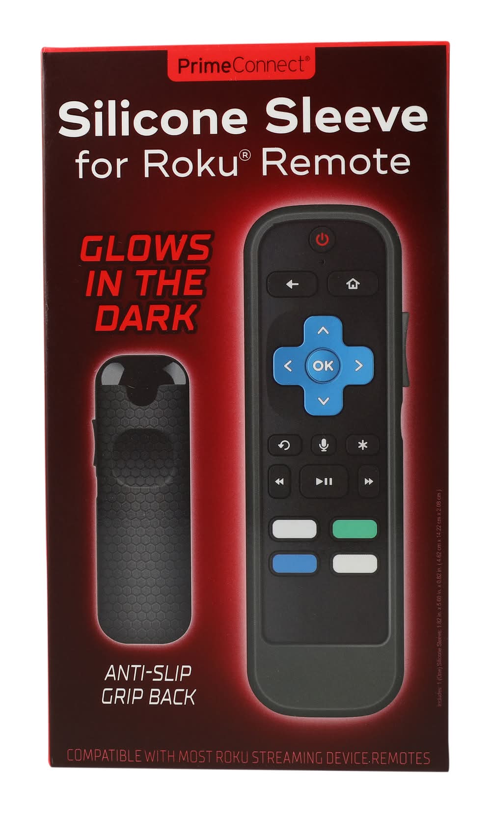 Glow in The Dark Silicone Sleeve For Roku® Remote Black
