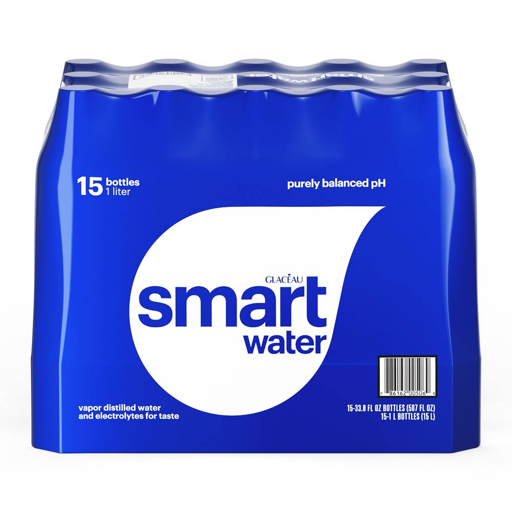 Glaceau Smartwater, 1 L, 15-count