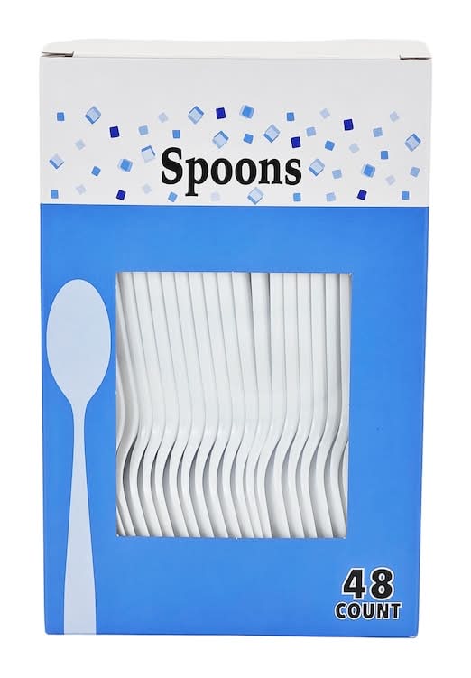 Everyday Plastic Spoons, White (48 ct)