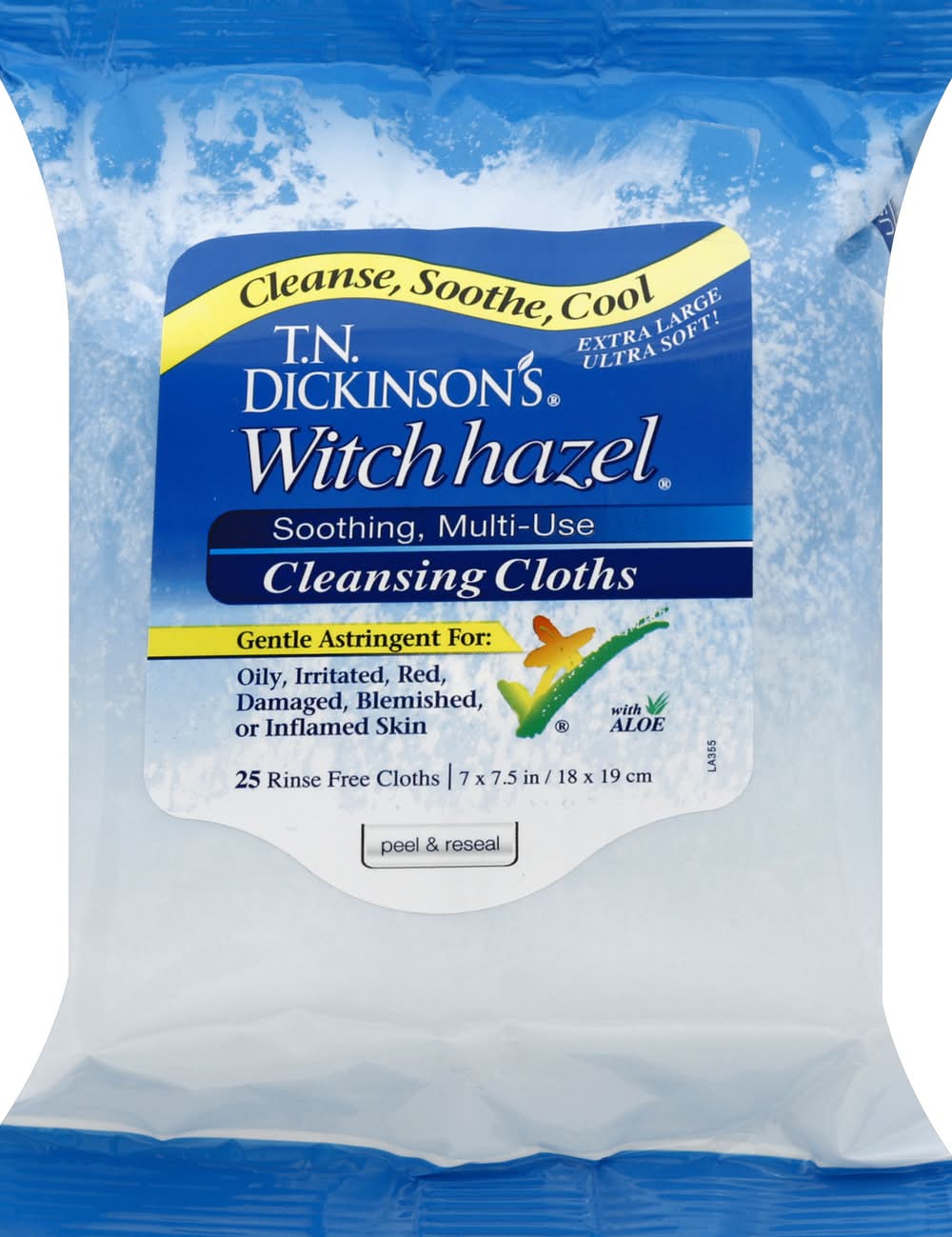 T.N. Dickinson's Witch Hazel Soothing Cleansing Cloths, 7x7.5 in (25 ct)