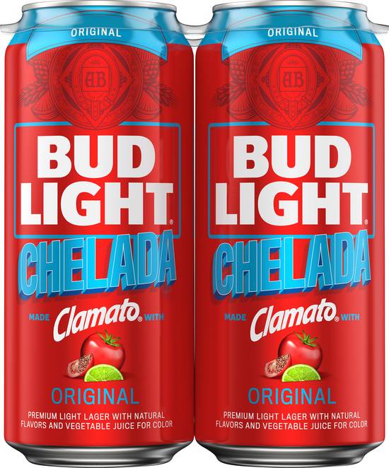 Bud Light Chelada Original Premium Light Lager Beer (4 ct, 16 fl oz)