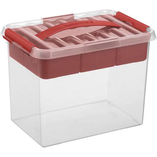 Sunware · Q-line caja multiusos con charola 9 l, 30x20x22 cm, rojo