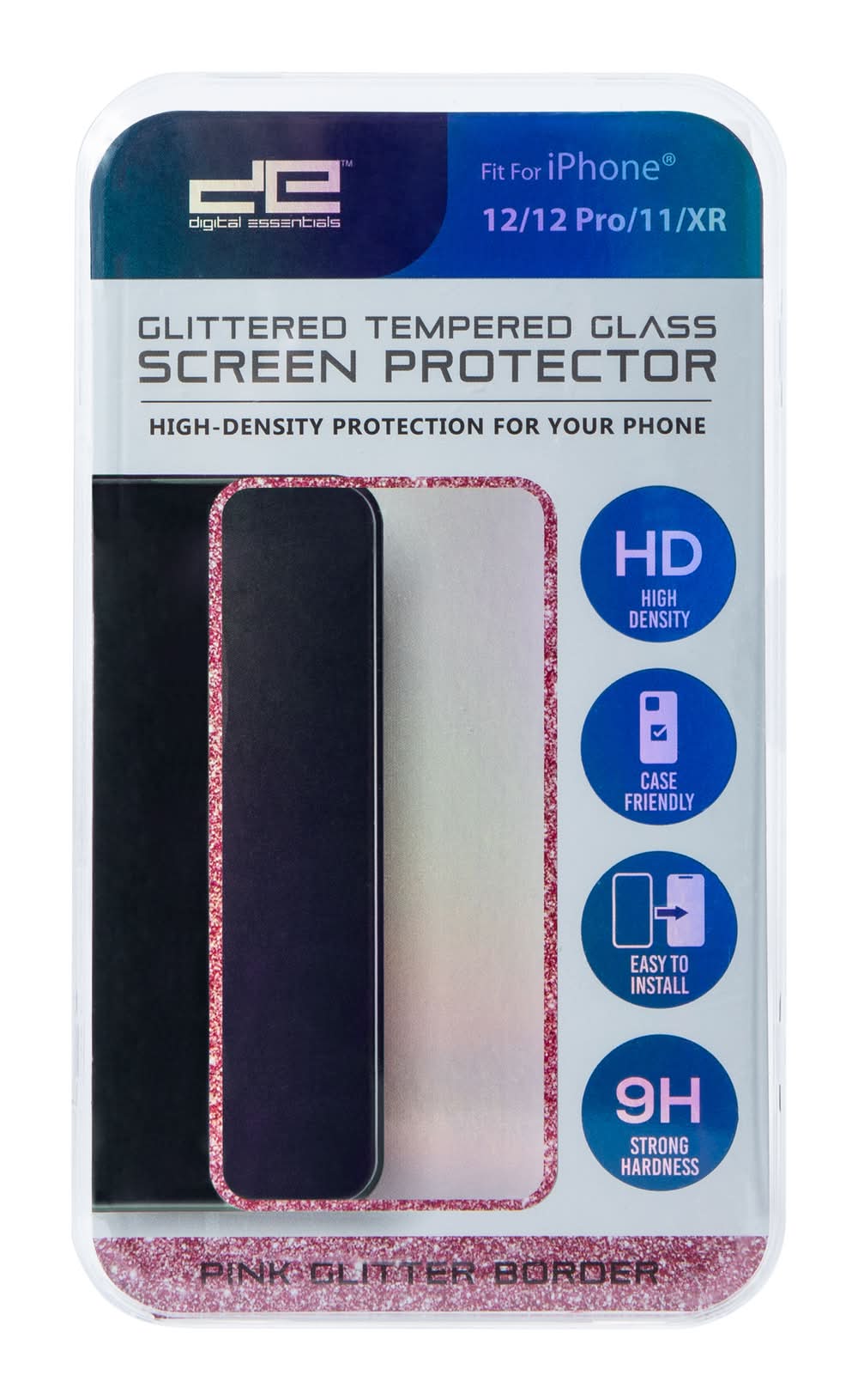 iPhone 11®/Xr® Glitter Ombre Tempered Glass Screen Protector Pink