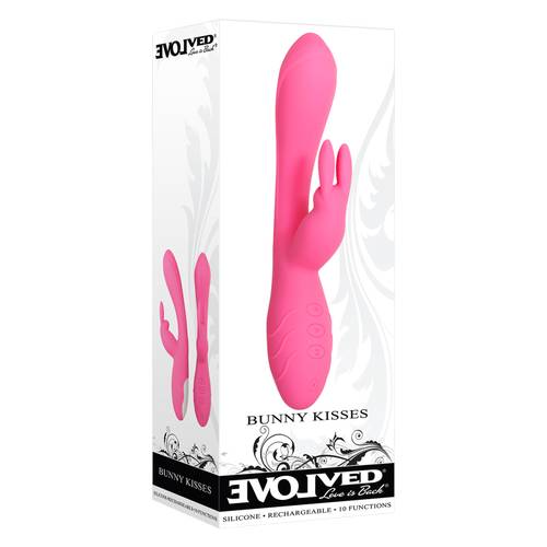 Evolved Bunny Kisses Rechargeable Silicone Vibrator (pink)