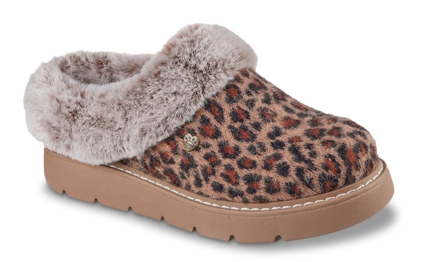 Skechers Bobs Keepsakes Lite Snug Spotz Slipper - Women'S (Brown/Black Leopard Print Medium - 9)