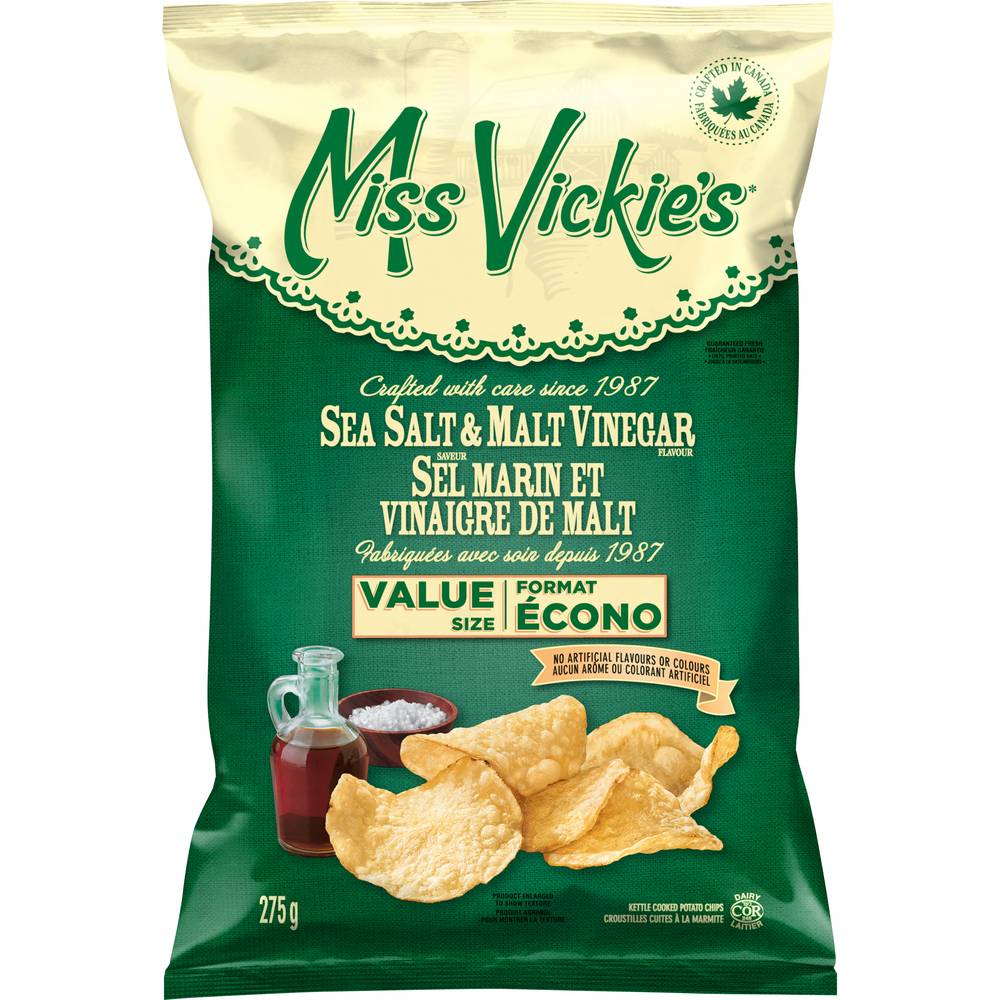 Miss Vickie's Sea Salt & Malt Vinegar Chips (275 g)