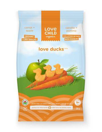 Love Child Organics Love Ducks Organic Corn Snacks Carrot & Apple (30 g)