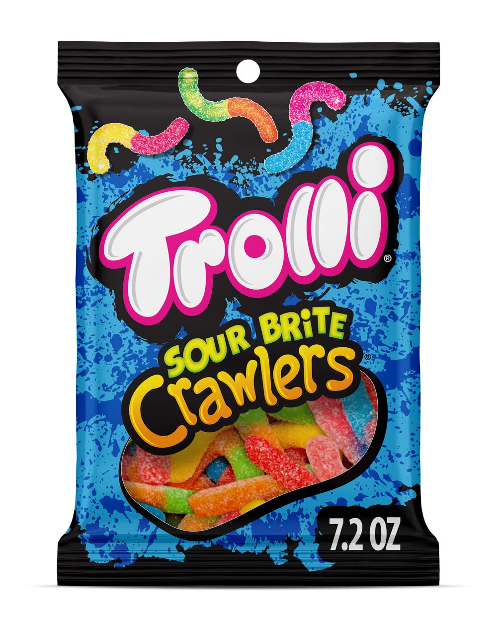 Trolli Sour Brite Crawlers Gummi Candy, Assorted (7.2 oz)