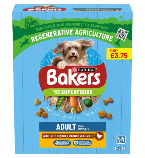 Baker's Adult With Tasty Chicken & Country Vegetables Dry Dog Food (1kg)