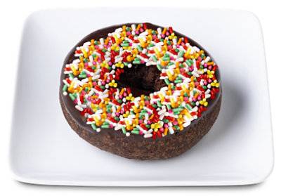 Cake Chocolate Iced With Sprinkles Donut