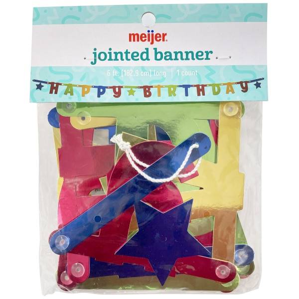 Meijer Metallic Happy Birthday Jointed Banner (6 ft)