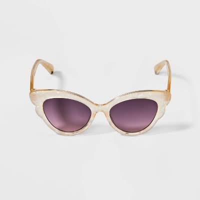 Girls' Butterfly Wing Sunglasses - Cat & Jack™ Gold: UV Protection, Recycled Plastic Frame