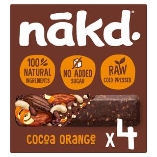 Nakd Raw Fruit & Nut Bars Cocoa Orange 4 x 35g