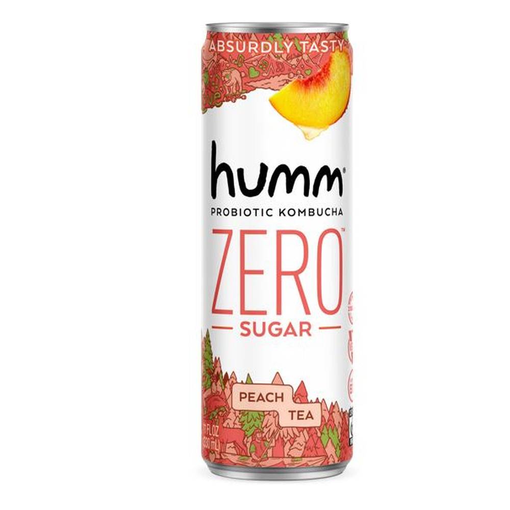 Humm Zero Kombucha, Peach Tea, 11 oz
