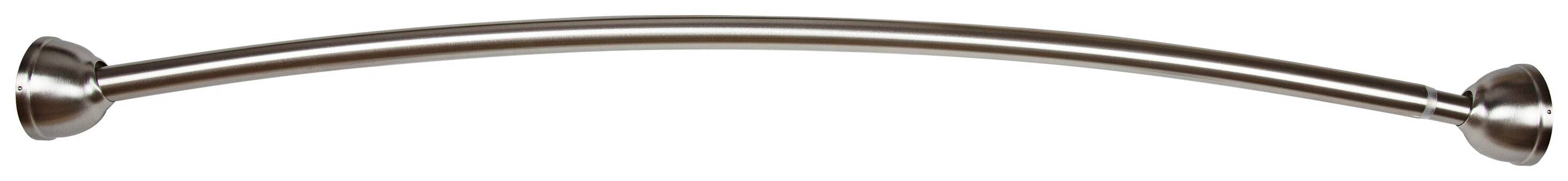 allen + roth 44-in to 72-in Brushed Nickel Fixed Single curve Adjustable Shower Curtain Rod | SHLSNC03SN