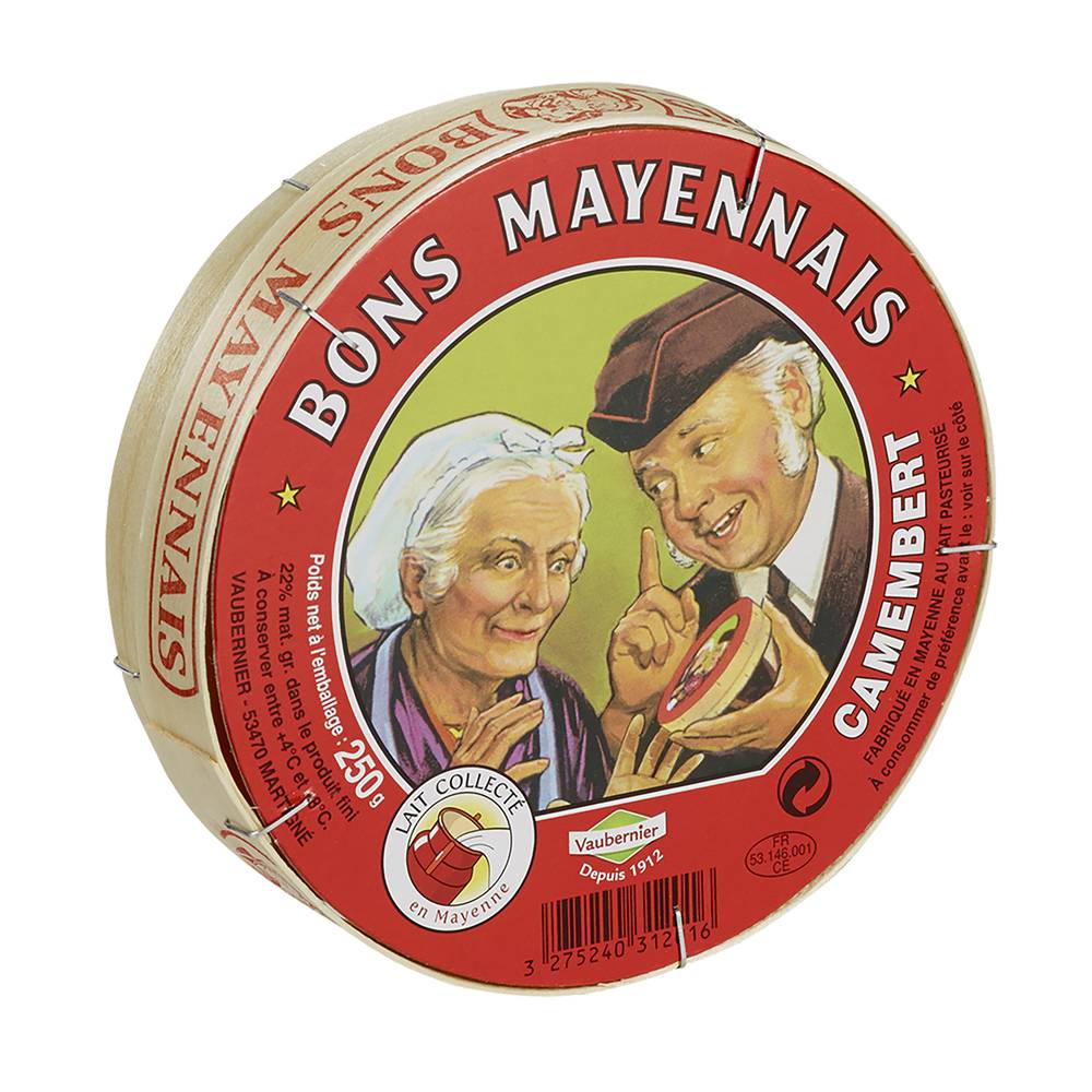 Bons Mayennais - Camembert au lait pasteurisé (250g)