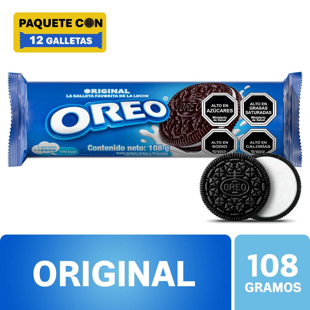 Oreo galletas de chocolate relleno vainilla