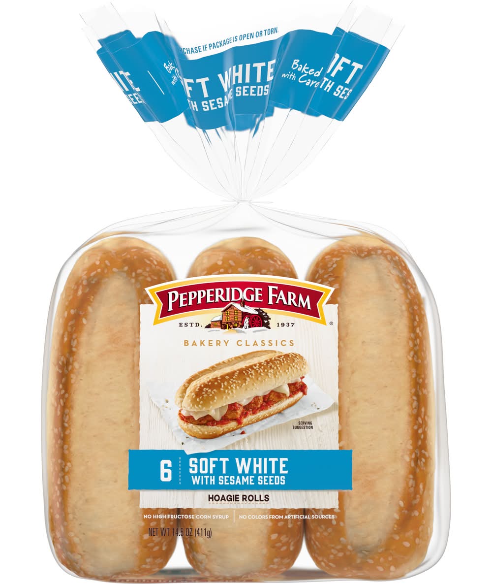Pepperidge Farm Soft White Sesame Seeds Hoagie Rolls (14.5 oz)