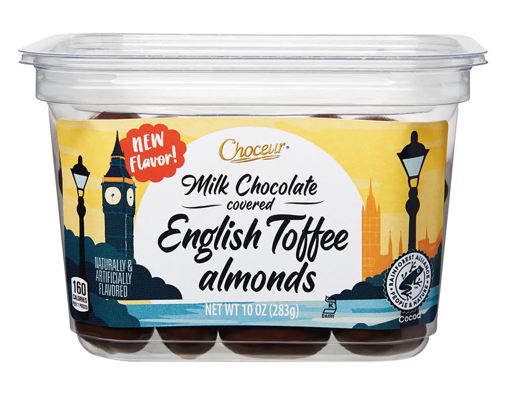 Choceur Milk Chocolate Covered Almonds, English Toffee (10 oz)