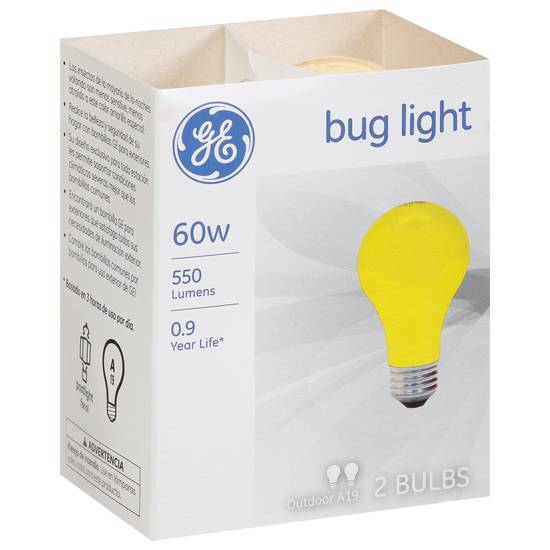 Ge 60w Outdoor A19 Bug Light Bulbs (2 ct)