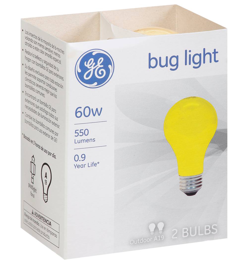 General Electric 60W Outdoor A19 Bug Light Bulbs