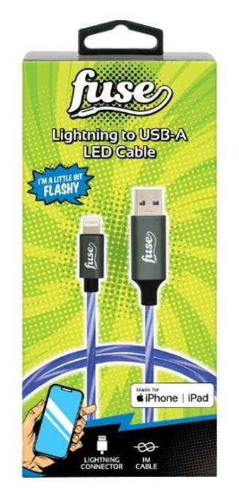 Fuse USB-A to Lightning Cable LED Blue