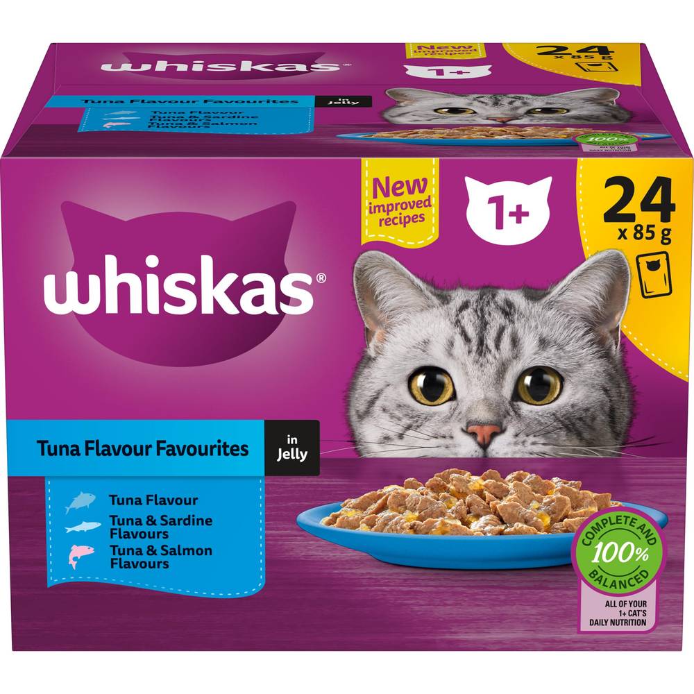 Whiskas Wet Cat Food 1+ Years, Assorted (2.04kg, 24 pack)