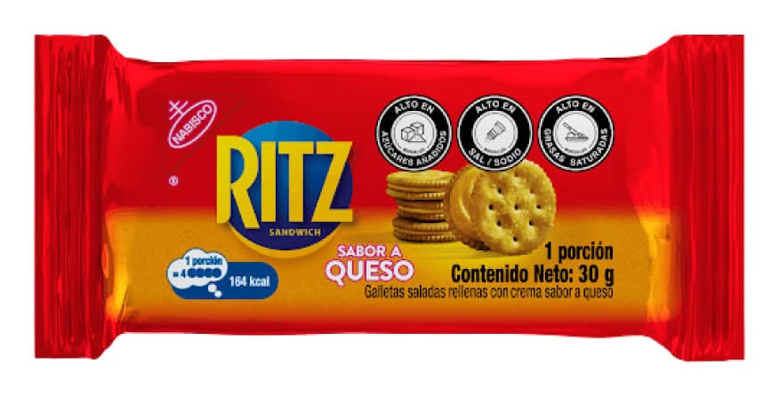 Ritz · Galletas saladas rellenas con crema, queso (30 g)