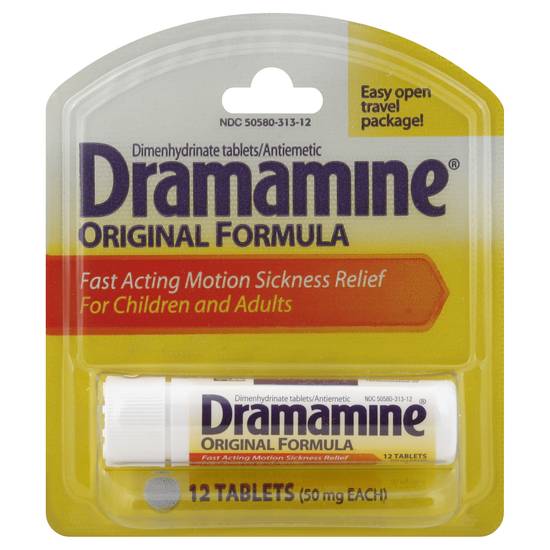 Dramamine Original Formula Motion Sickness Relief (12 ct)
