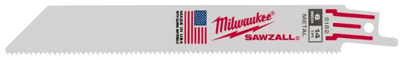 Milwaukee Sawzall 6 In. Bi-Metal Double Duty Upgrade Reciprocating Saw Blade 14 Tpi 5 Pk