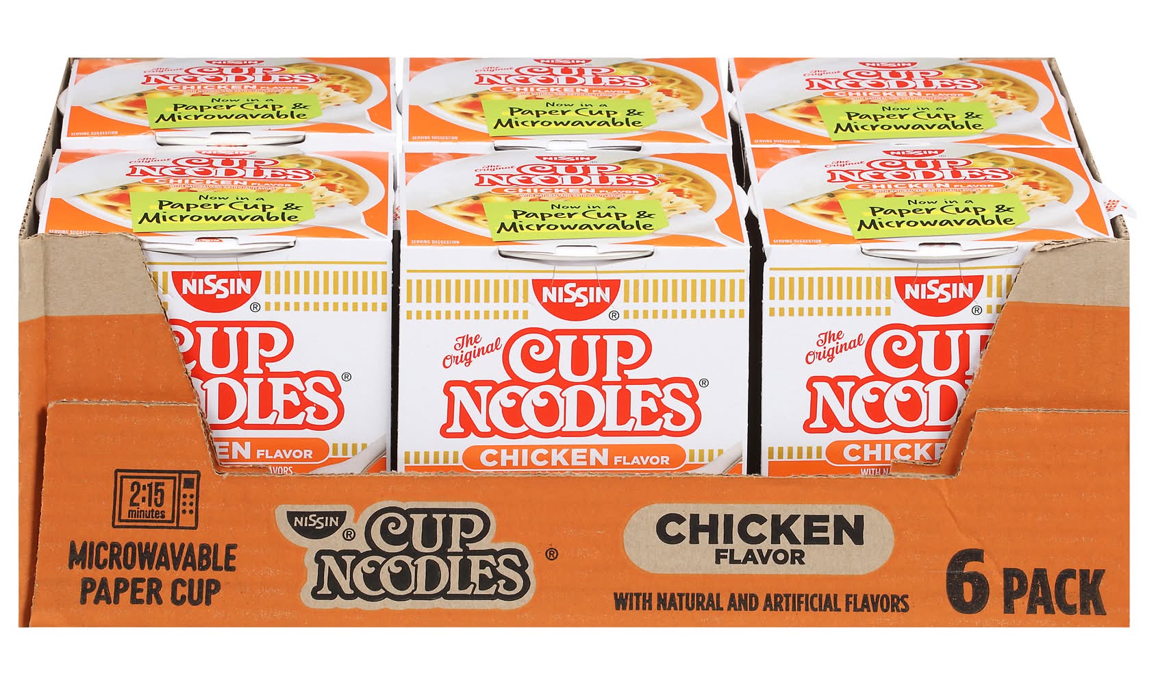 Nissin The Original Cup Ramen Noodles Soup, Chicken (6 x 2.25 oz)