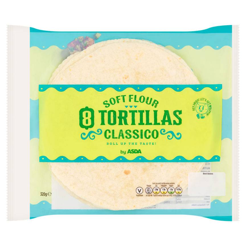 Asda 8 Tortillas Plain 320g