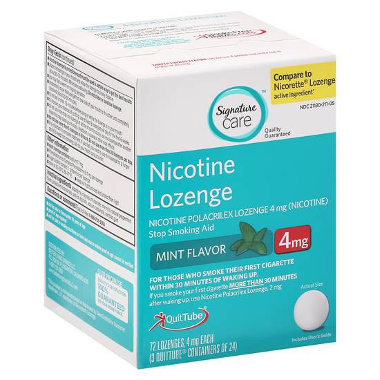Signature Mint Flavor 4mg Nicotine Lozenge (72 lozenges)