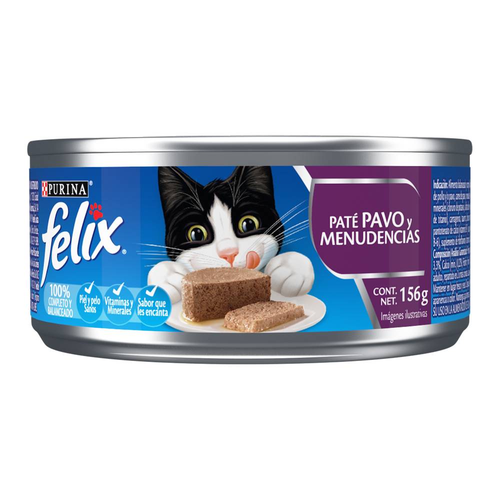 Felix alimento paté pavo y menudencias (lata 156 g)