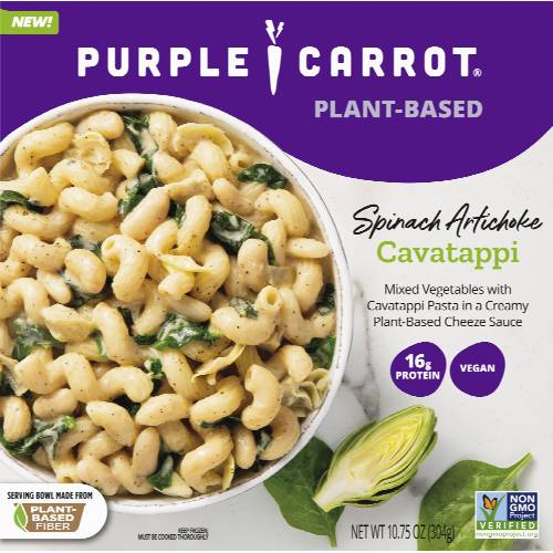 Purple Carrot Spinach Artichoke Cavatappi