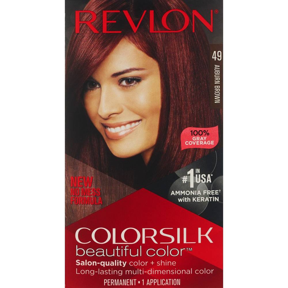 Revlon Colorsilk Beautiful Color Permanent Hair Color, 049 Auburn Brown