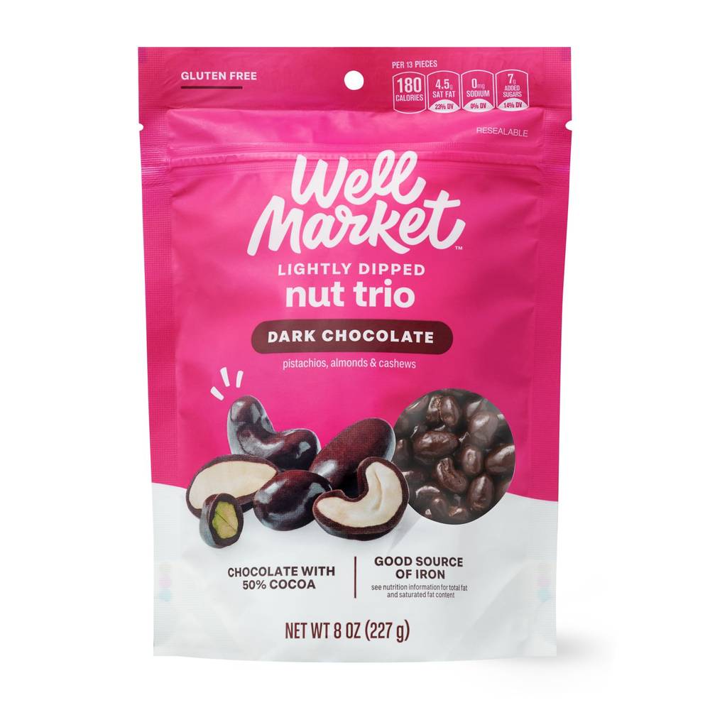 Well Market Lightly Dipped Dark Chocolate Nut Trio