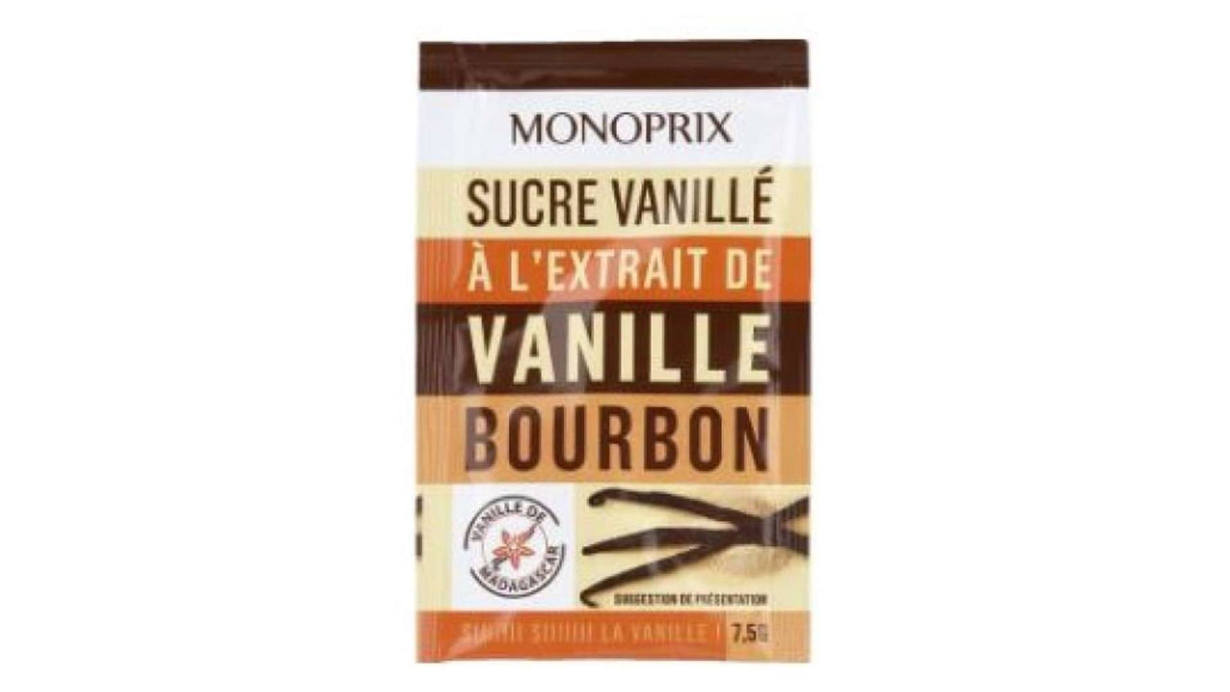 Monoprix Sucre vanillé à l'extrait de vanille Bourbon Les 5 sachets de 7,5g