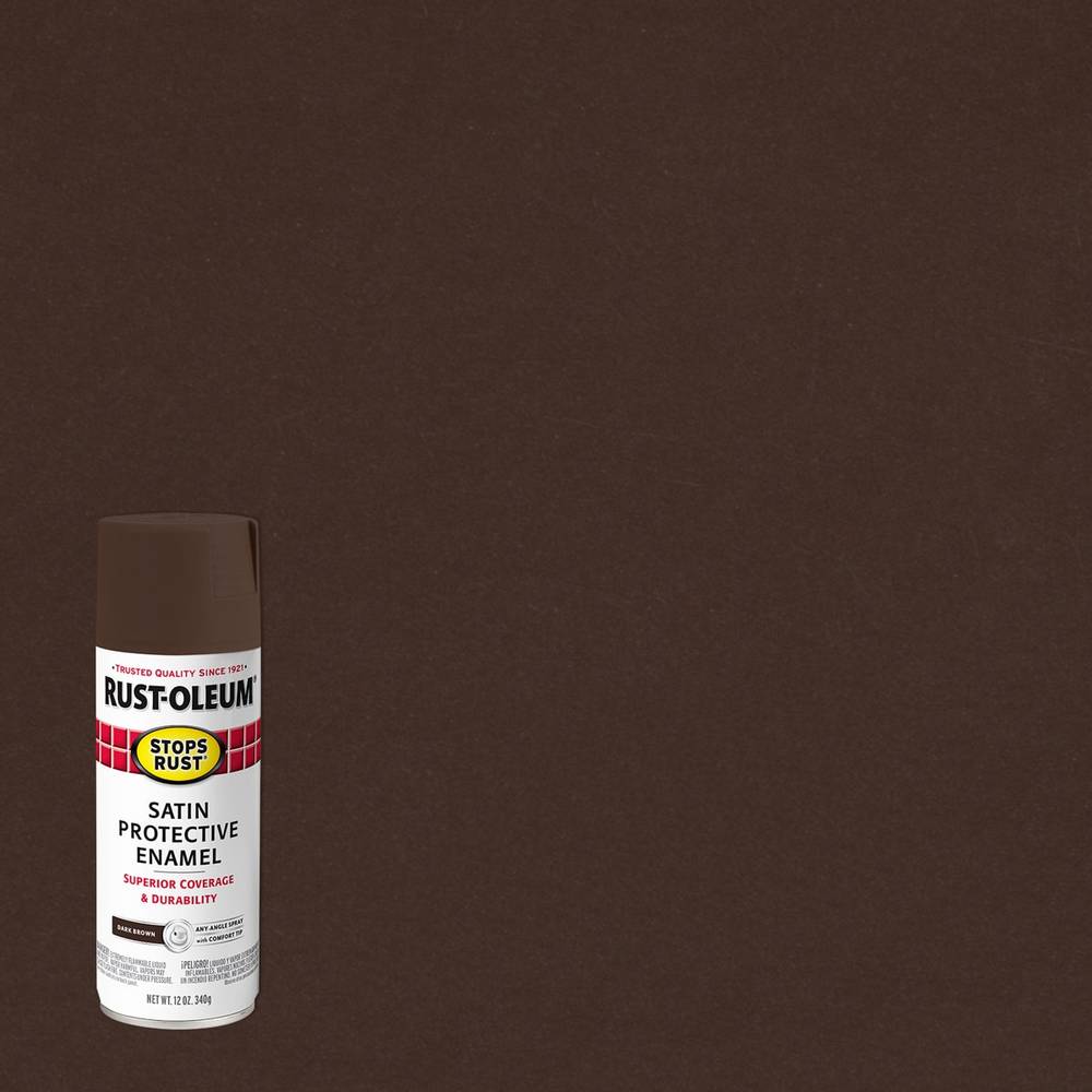 Rust-Oleum Stops Rust Satin Dark Brown Spray Paint (NET WT. 12-oz) | 241239