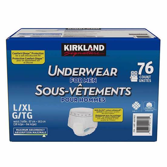Kirkland Signature Protective Underwear L/Xl (76 units) Delivery Near