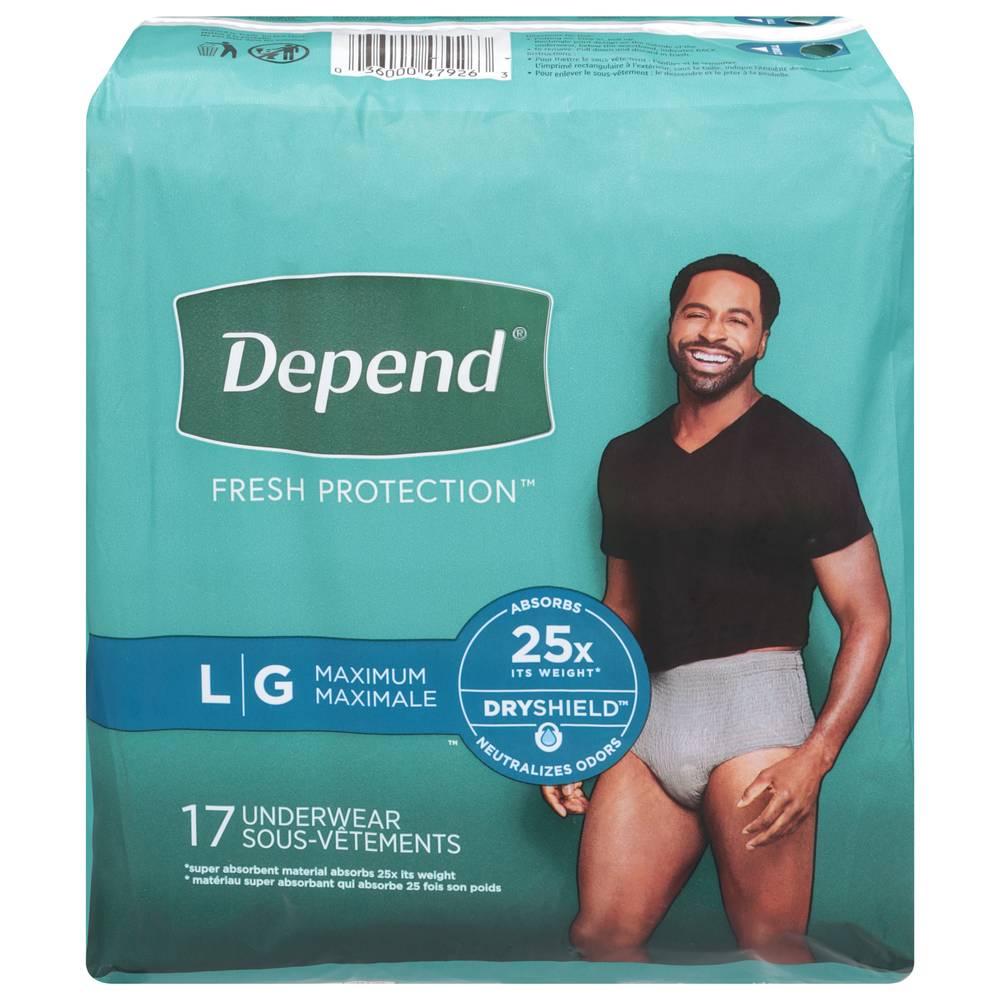 Depend Fit-Flex For Men Large Maximum Underwear