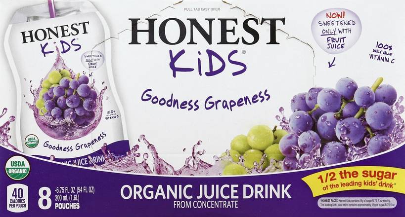 Honest Kids Goodness Grapeness Organic Juice Drink (8 x 6.8 fl oz)