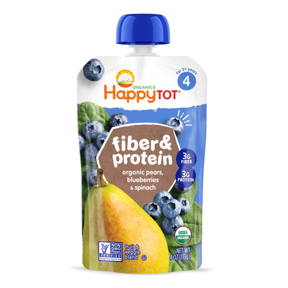 Happytot Organic Fiber and Protein (pears-blueberries-spinach)