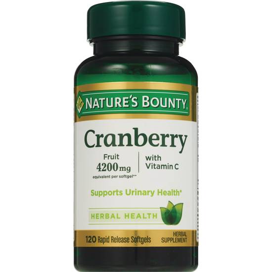 Nature's Bounty Cranberry Plus Vitamin C Softgels 4200mg, 100CT