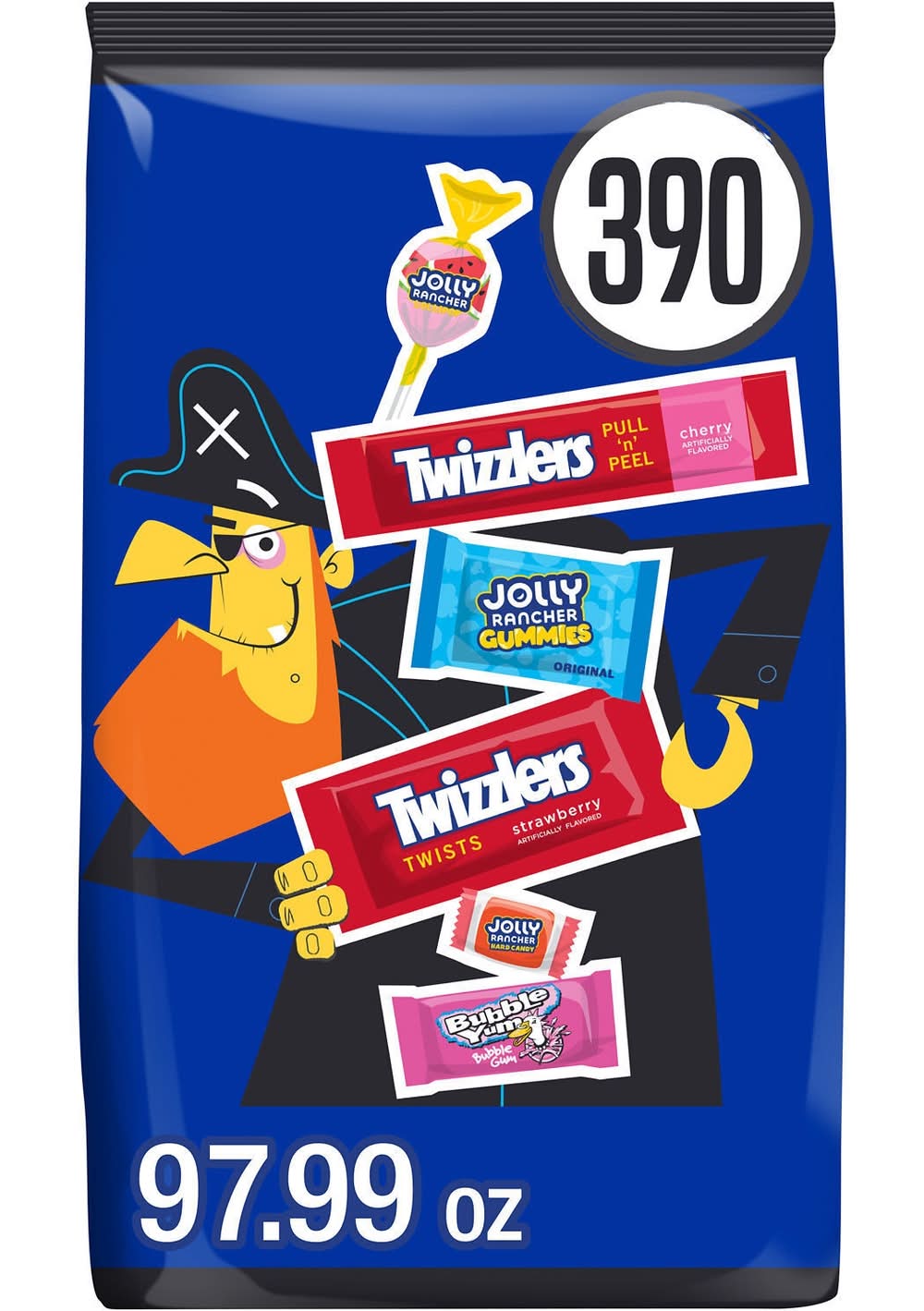 Jolly Rancher Twizzlers Bubble Yum Sweets Assorted Halloween Candy Bulk Bag - 97.99oz/390ct